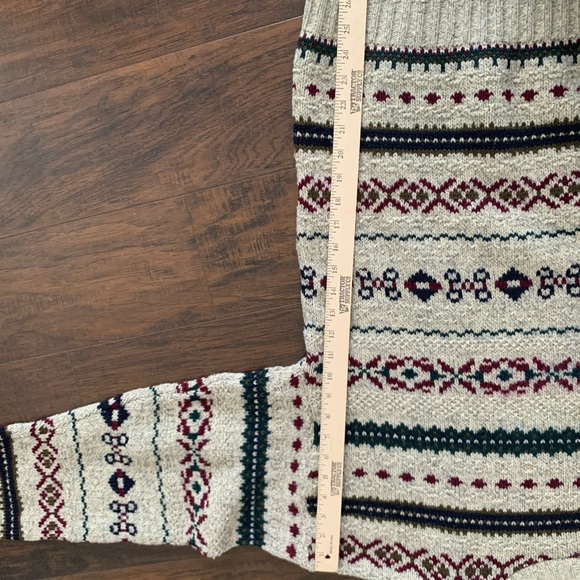 Vintage LL BEAN Mens Size Large Tall Fair Isle Nordic Wool  Made in USA - Picture 5 of 6